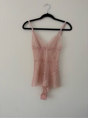La Vie En Rose Light Blush Lace Chemise Bodysuit